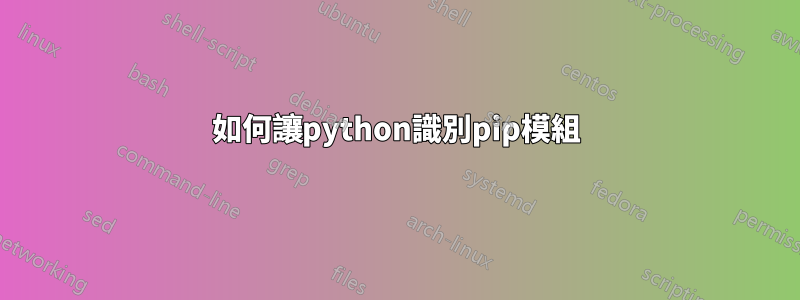 如何讓python識別pip模組