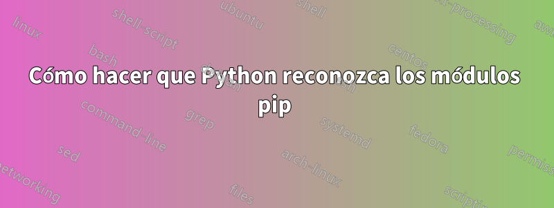 Cómo hacer que Python reconozca los módulos pip