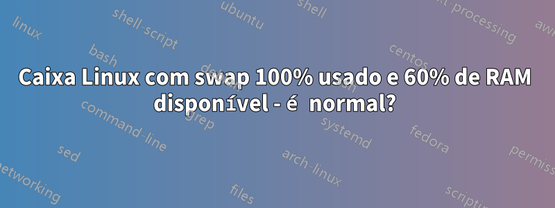 Caixa Linux com swap 100% usado e 60% de RAM disponível - é normal?