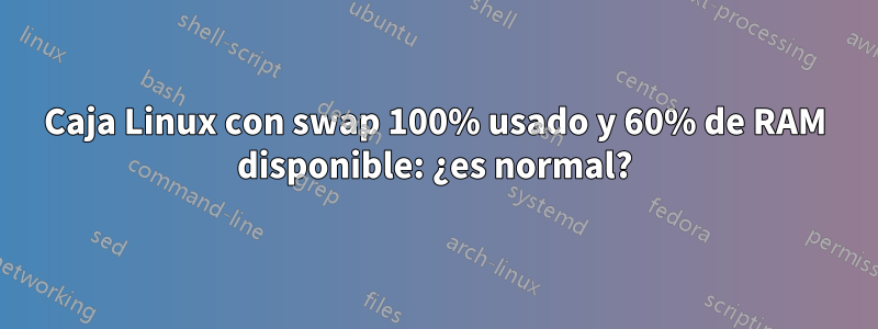 Caja Linux con swap 100% usado y 60% de RAM disponible: ¿es normal?