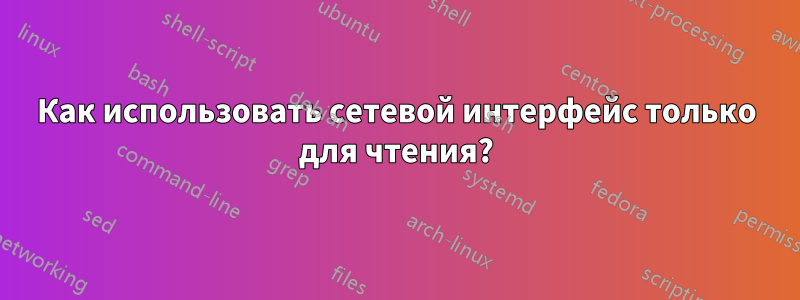 Как использовать сетевой интерфейс только для чтения?