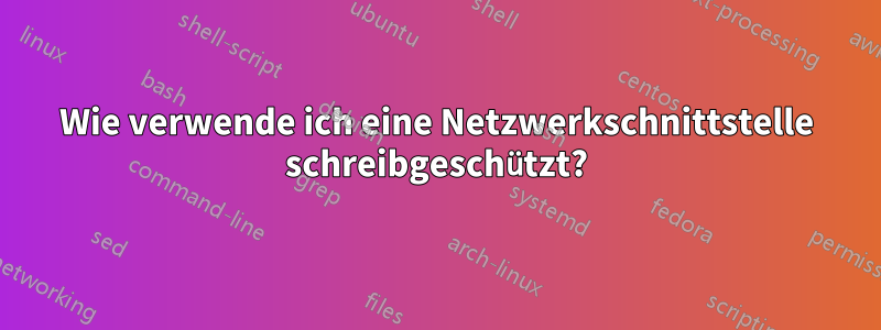 Wie verwende ich eine Netzwerkschnittstelle schreibgeschützt?