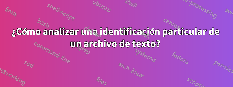 ¿Cómo analizar una identificación particular de un archivo de texto?