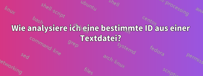 Wie analysiere ich eine bestimmte ID aus einer Textdatei?