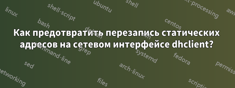 Как предотвратить перезапись статических адресов на сетевом интерфейсе dhclient?