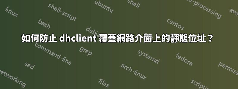 如何防止 dhclient 覆蓋網路介面上的靜態位址？