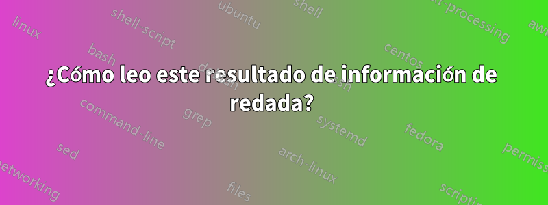 ¿Cómo leo este resultado de información de redada?