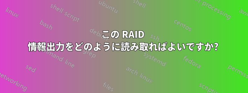 この RAID 情報出力をどのように読み取ればよいですか?