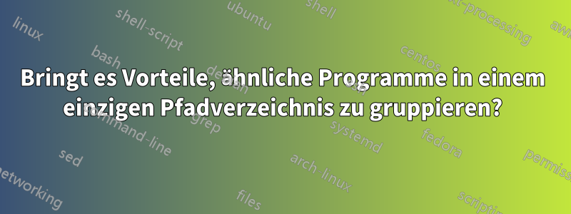 Bringt es Vorteile, ähnliche Programme in einem einzigen Pfadverzeichnis zu gruppieren?