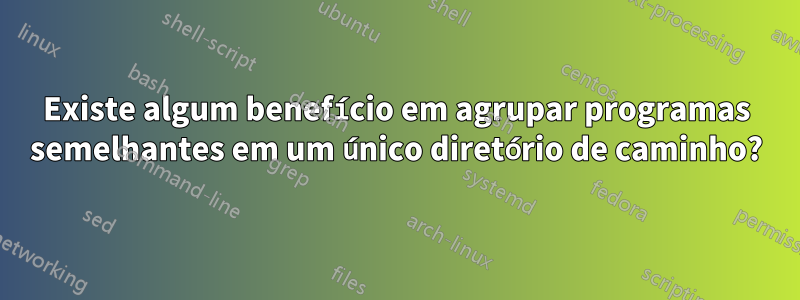 Existe algum benefício em agrupar programas semelhantes em um único diretório de caminho?