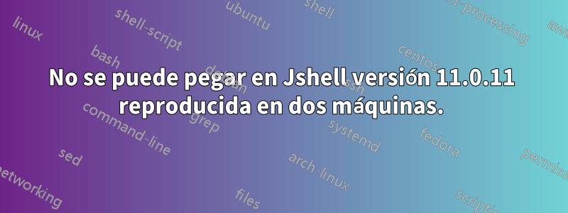 No se puede pegar en Jshell versión 11.0.11 reproducida en dos máquinas.