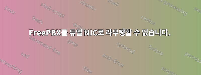 FreePBX를 듀얼 NIC로 라우팅할 수 없습니다.