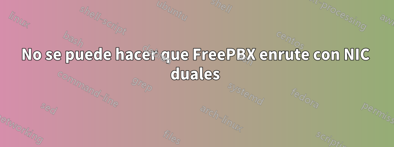 No se puede hacer que FreePBX enrute con NIC duales