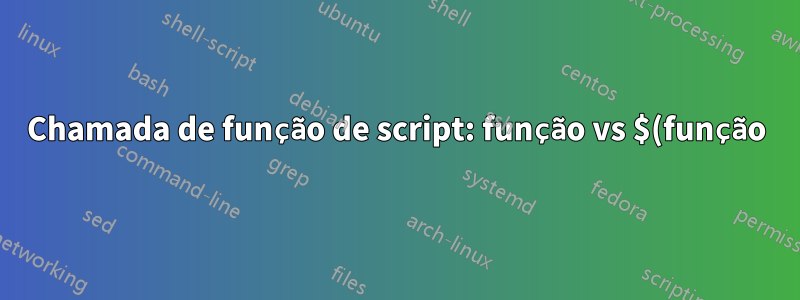 Chamada de função de script: função vs $(função)