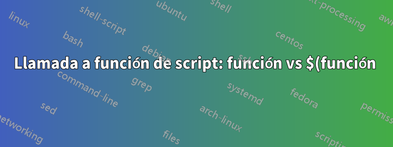 Llamada a función de script: función vs $(función)
