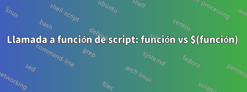 Llamada a función de script: función vs $(función)