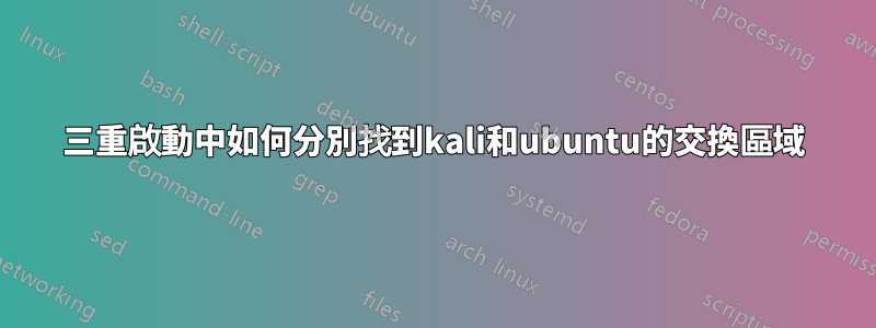 三重啟動中如何分別找到kali和ubuntu的交換區域