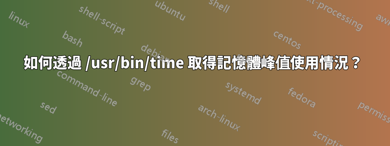 如何透過 /usr/bin/time 取得記憶體峰值使用情況？