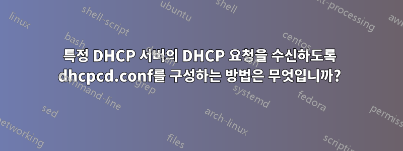 특정 DHCP 서버의 DHCP 요청을 수신하도록 dhcpcd.conf를 구성하는 방법은 무엇입니까?