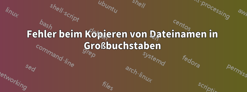 Fehler beim Kopieren von Dateinamen in Großbuchstaben