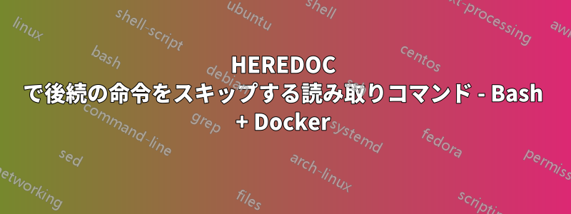 HEREDOC で後続の命令をスキップする読み取りコマンド - Bash + Docker