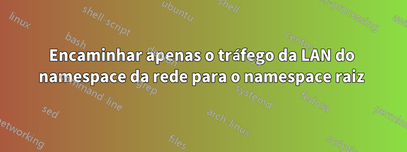 Encaminhar apenas o tráfego da LAN do namespace da rede para o namespace raiz