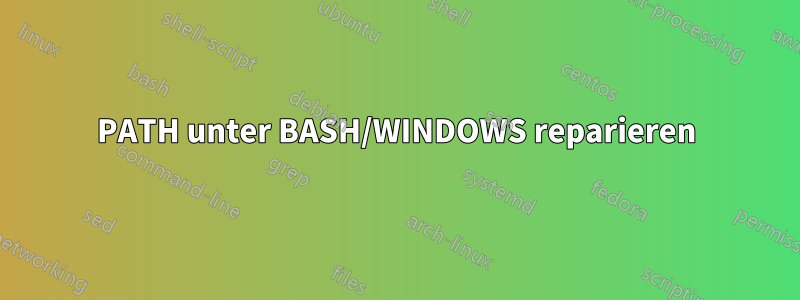 PATH unter BASH/WINDOWS reparieren