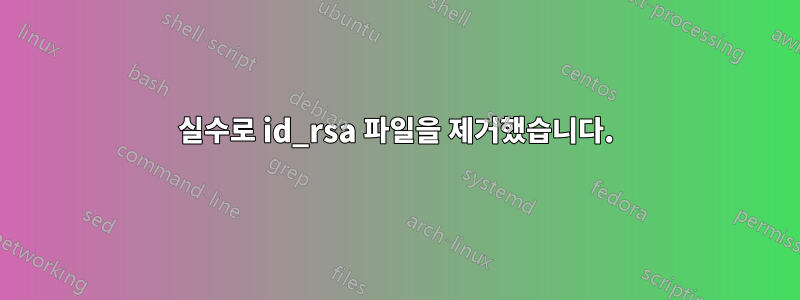 실수로 id_rsa 파일을 제거했습니다.