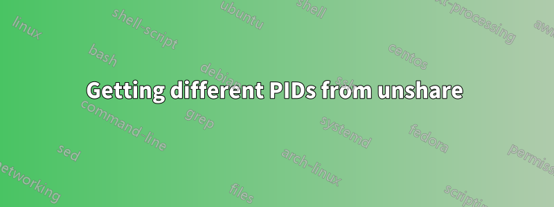 Getting different PIDs from unshare