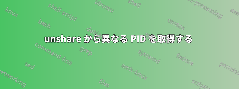 unshare から異なる PID を取得する