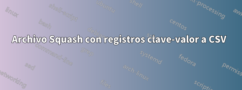 Archivo Squash con registros clave-valor a CSV 
