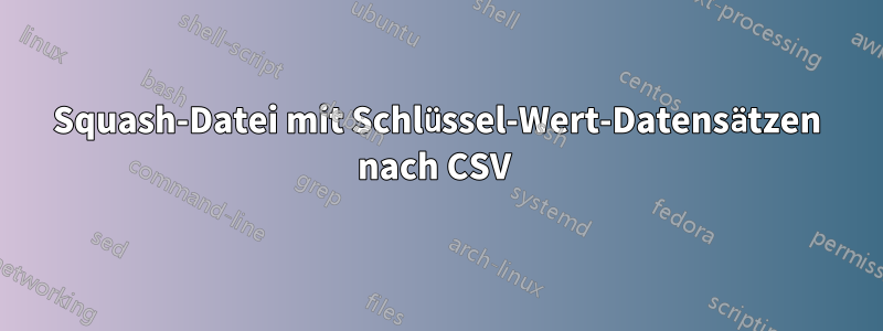 Squash-Datei mit Schlüssel-Wert-Datensätzen nach CSV 