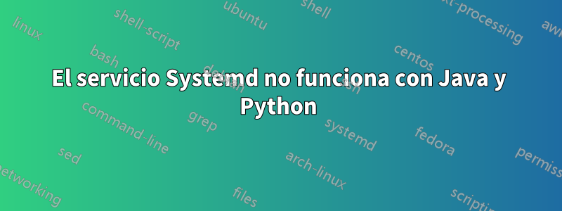 El servicio Systemd no funciona con Java y Python