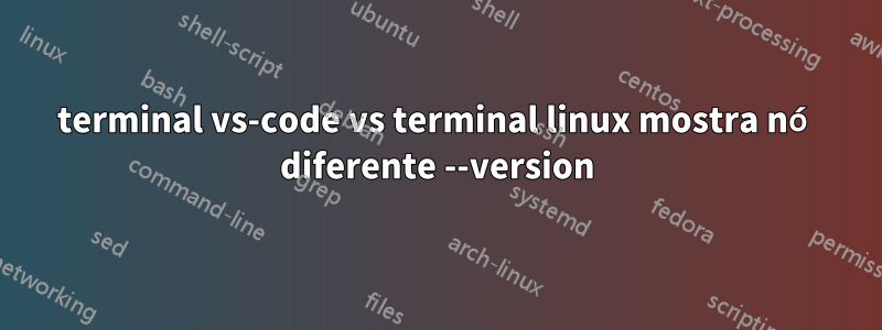 terminal vs-code vs terminal linux mostra nó diferente --version