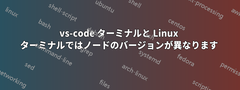 vs-code ターミナルと Linux ターミナルではノードのバージョンが異なります