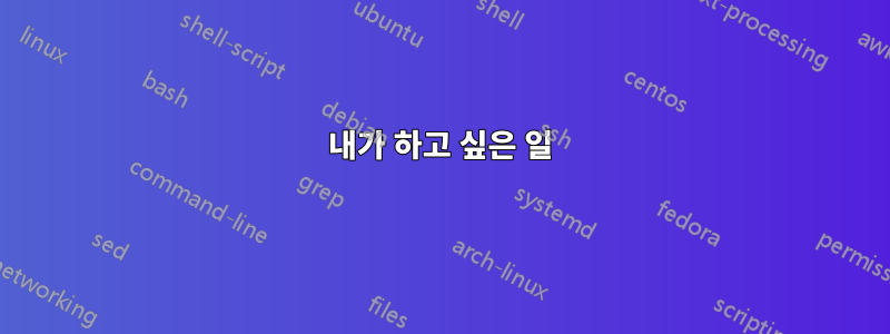 내가 하고 싶은 일