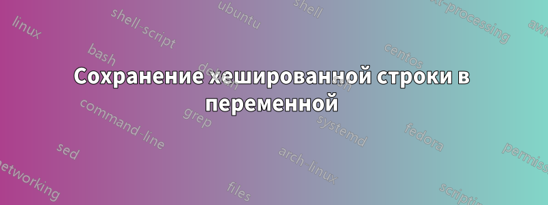 Сохранение хешированной строки в переменной
