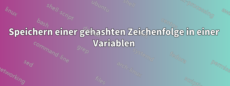 Speichern einer gehashten Zeichenfolge in einer Variablen