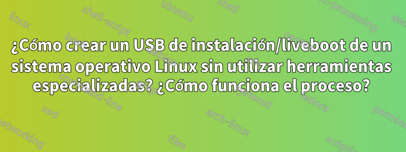 ¿Cómo crear un USB de instalación/liveboot de un sistema operativo Linux sin utilizar herramientas especializadas? ¿Cómo funciona el proceso?