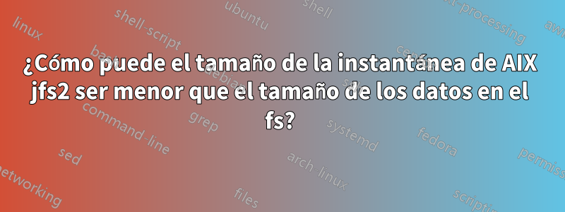 ¿Cómo puede el tamaño de la instantánea de AIX jfs2 ser menor que el tamaño de los datos en el fs?