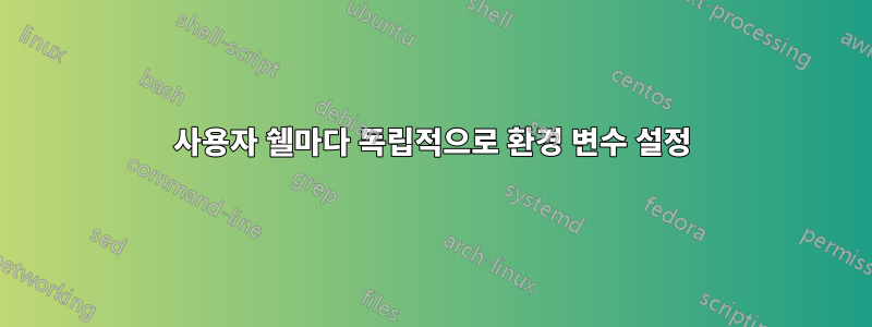 사용자 쉘마다 독립적으로 환경 변수 설정
