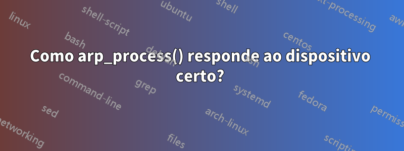 Como arp_process() responde ao dispositivo certo?