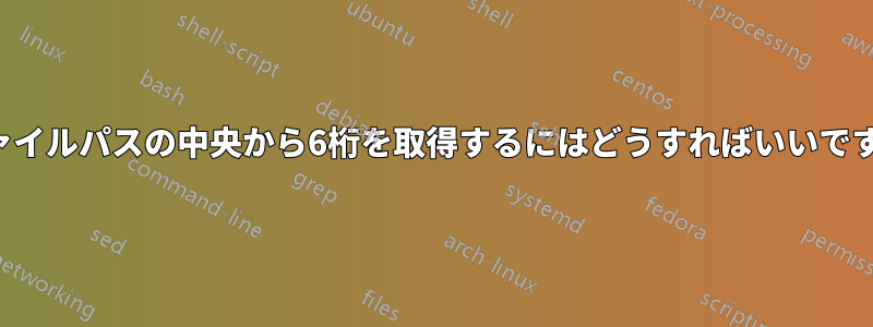 ファイルパスの中央から6桁を取得するにはどうすればいいですか