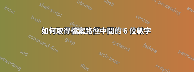 如何取得檔案路徑中間的 6 位數字