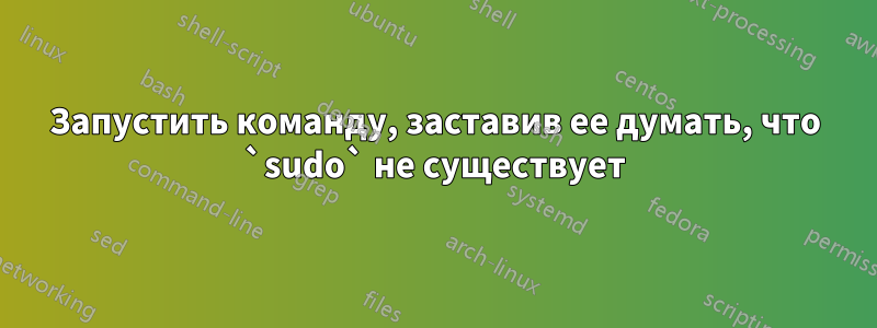 Запустить команду, заставив ее думать, что `sudo` не существует