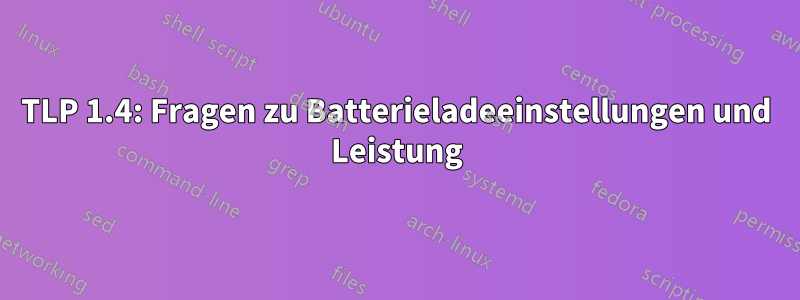 TLP 1.4: Fragen zu Batterieladeeinstellungen und Leistung