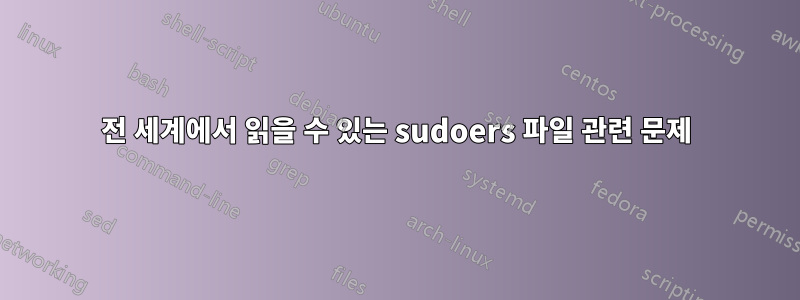 전 세계에서 읽을 수 있는 sudoers 파일 관련 문제