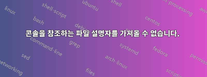 콘솔을 참조하는 파일 설명자를 가져올 수 없습니다.
