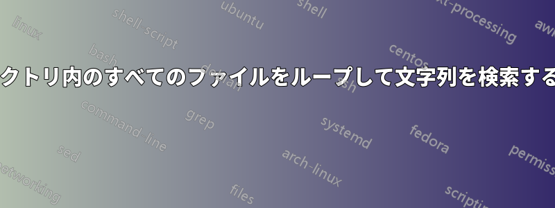 現在のディレクトリとサブディレクトリ内のすべてのファイルをループして文字列を検索するにはどうすればよいでしょうか? 