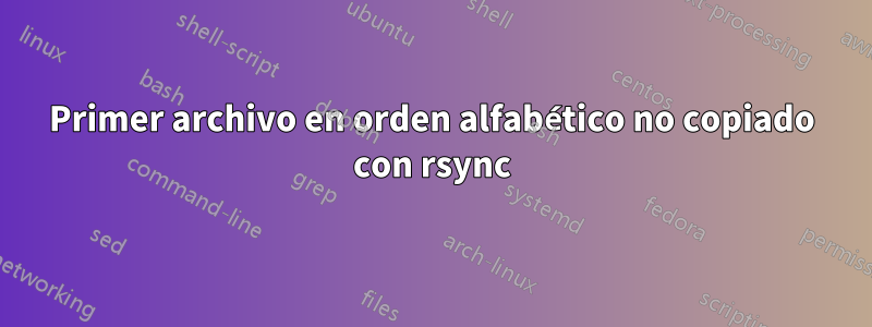 Primer archivo en orden alfabético no copiado con rsync